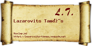 Lazarovits Tamás névjegykártya
