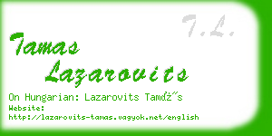 tamas lazarovits business card